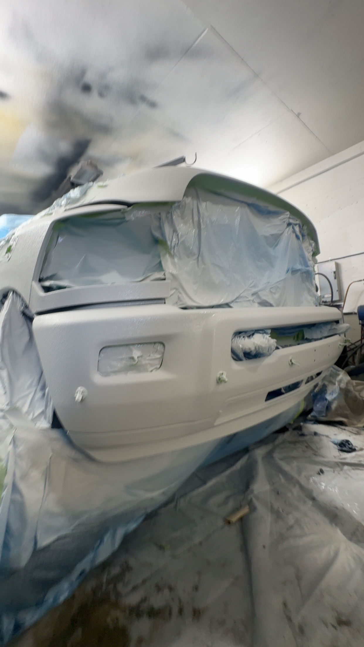 White Rockgaurd coated vehicle project by Crewlinings